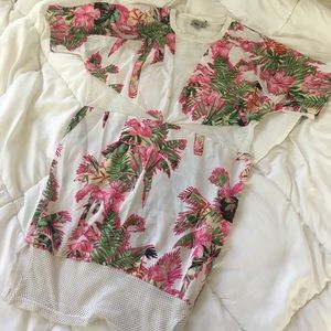 ASOS Mesh Tropical Jersey Dress